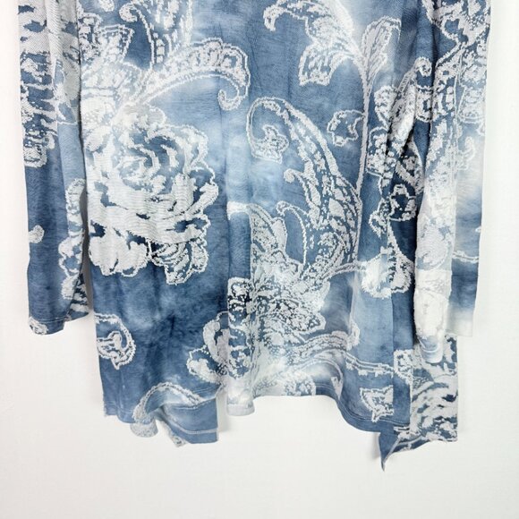 NWT Chico's Tonal Scroll Burnout Jacket Pattern Blue Chico's 2 US Size Large 12 - Picture 13 of 13